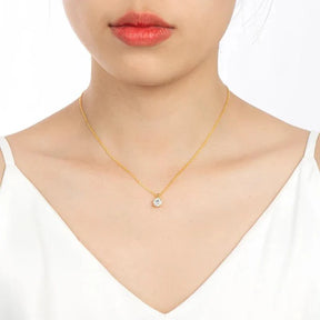 Colar Brilhante com Moissanite – 4 Garras Ouro 18k