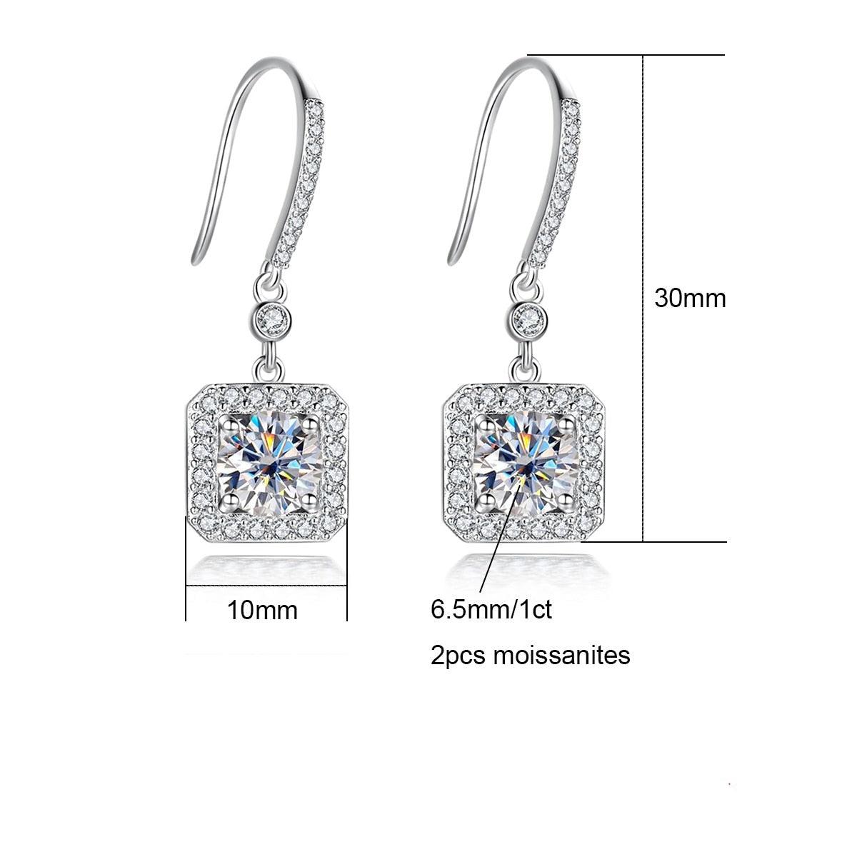 Brinco Gota Prisma com Moissanite – Prata 925