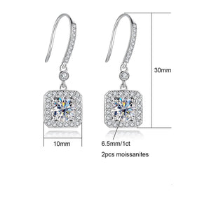 Brinco Gota Prisma com Moissanite – Prata 925