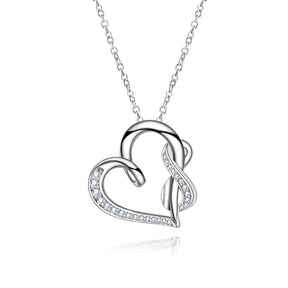 Colar Amor Eterno com Moissanite – Ouro Branco 18k
