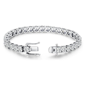 Pulseira 4.0mm Moissanite Riviera com Pedras Brilhantes