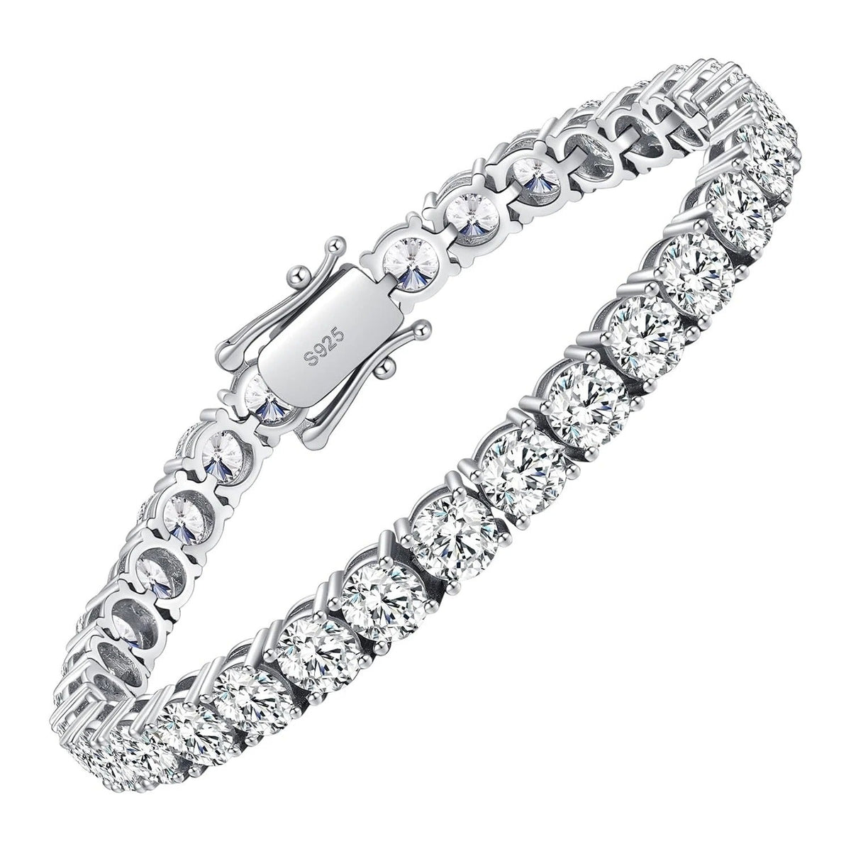 Pulseira 4.0mm Moissanite Riviera com Pedras Brilhantes