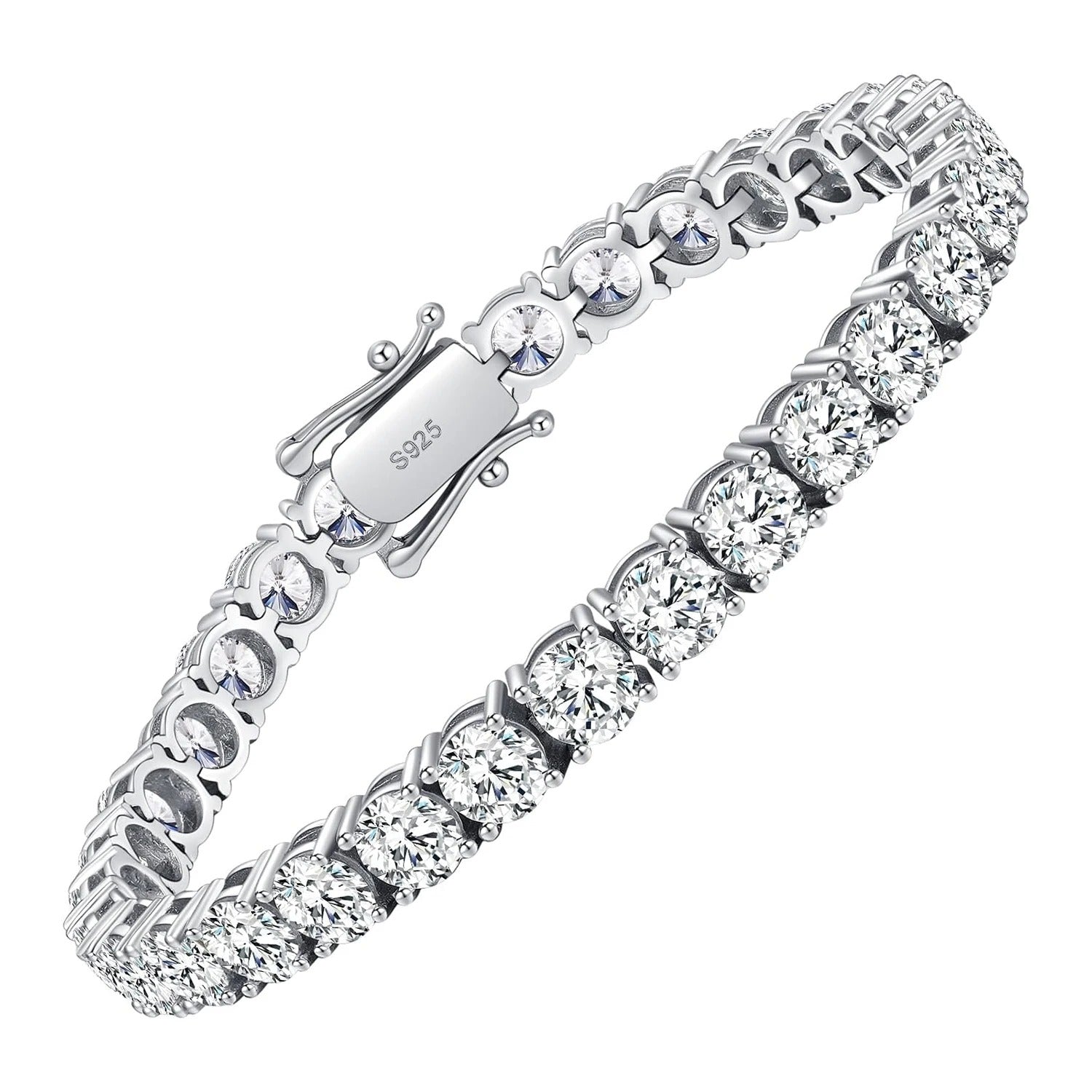 Pulseira 4.0mm Moissanite Riviera com Pedras Brilhantes